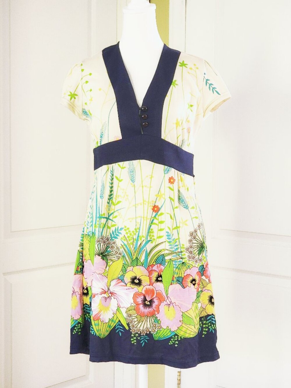 KOREAN MADE FLORAL PRINT JERSEY DRESS